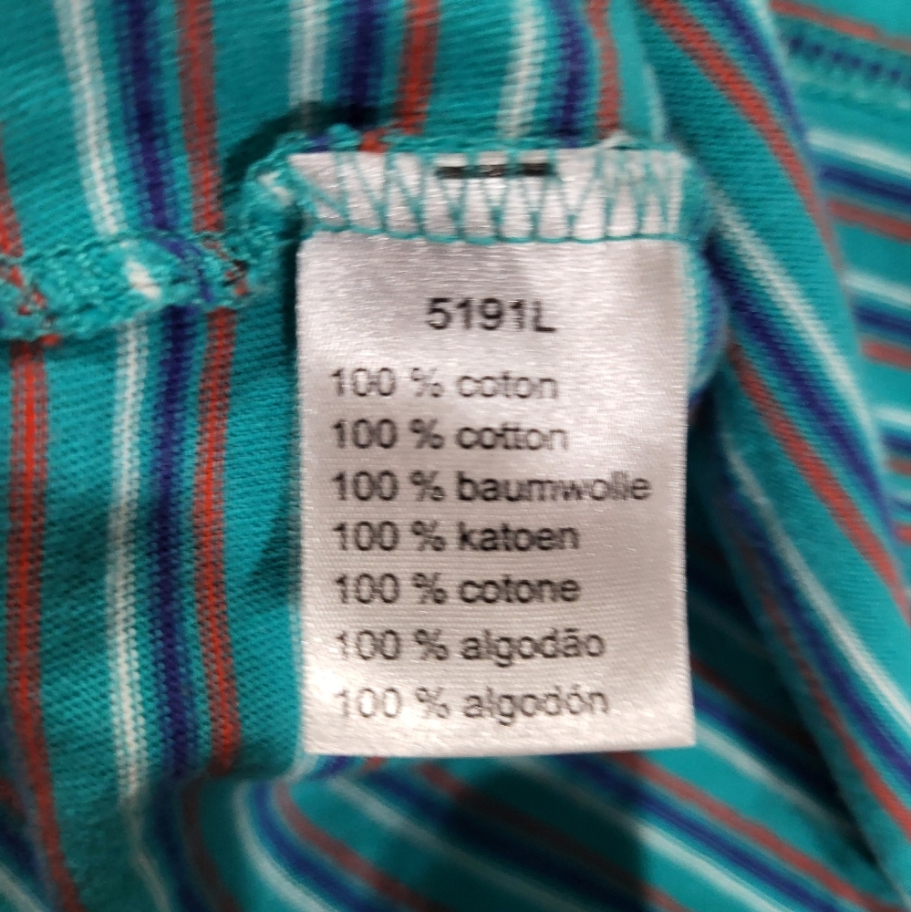 Lacoste - Men's Size 7 Blue Striped Polo Shirt - Picture 9 of 15